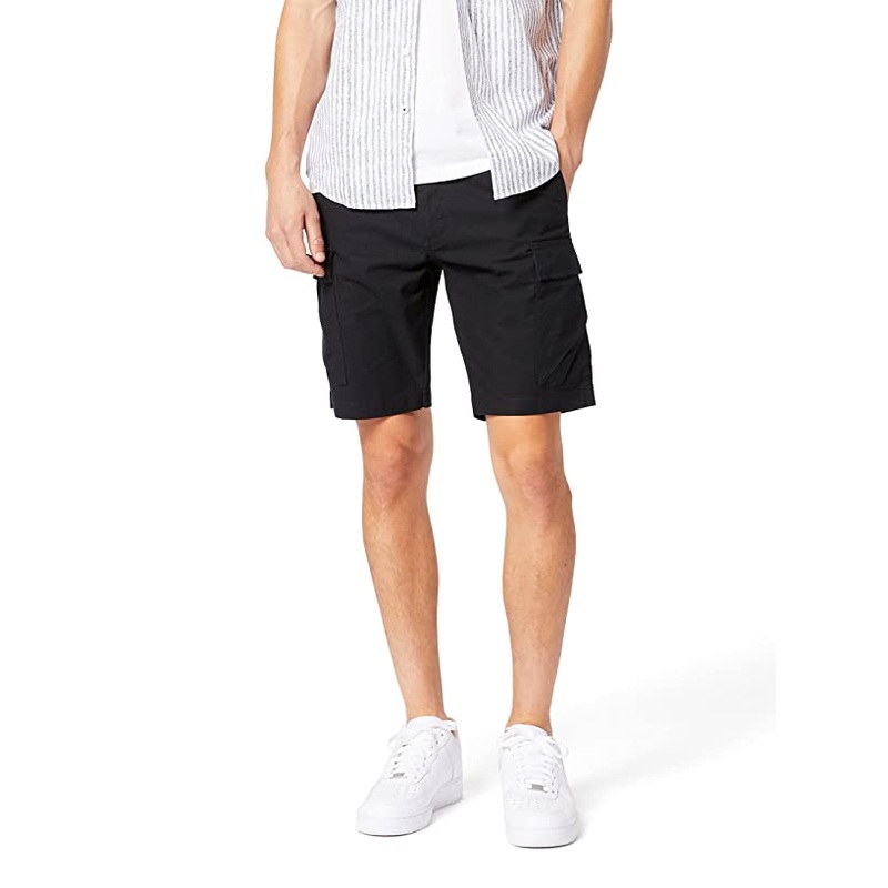 Dockers Smart 360 Mens Tech Cargo 9" Shorts Big and Tall Black 56