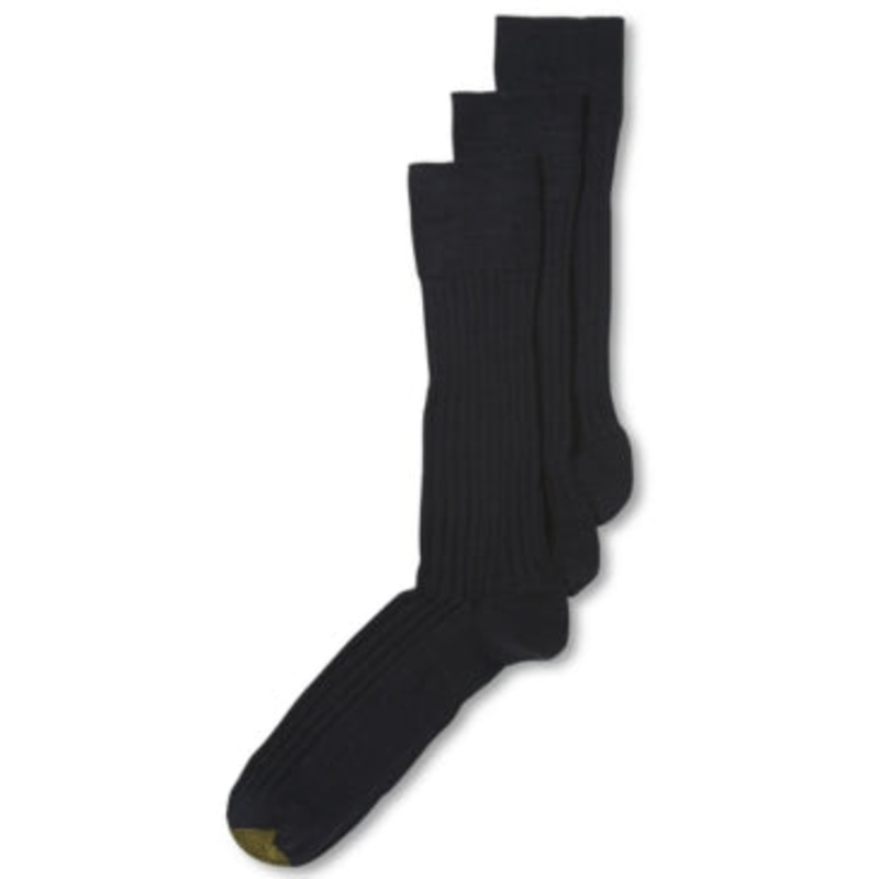 Gold Toe Mens 3 Pack Windsor Dress Socks Black