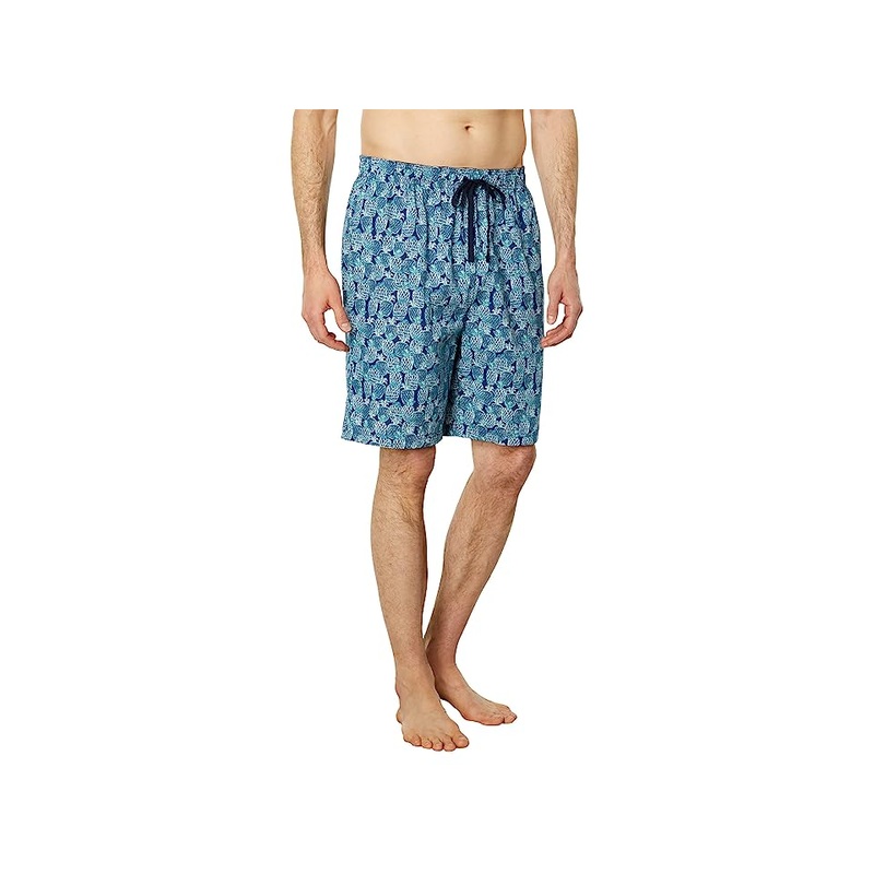 Nautica Men's Classic Fit Pineapple Print Poplin Pajama Shorts Blue Medium