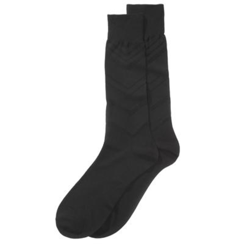 Perry Ellis Men's Luxury Textured Dress Socks Black One Size
