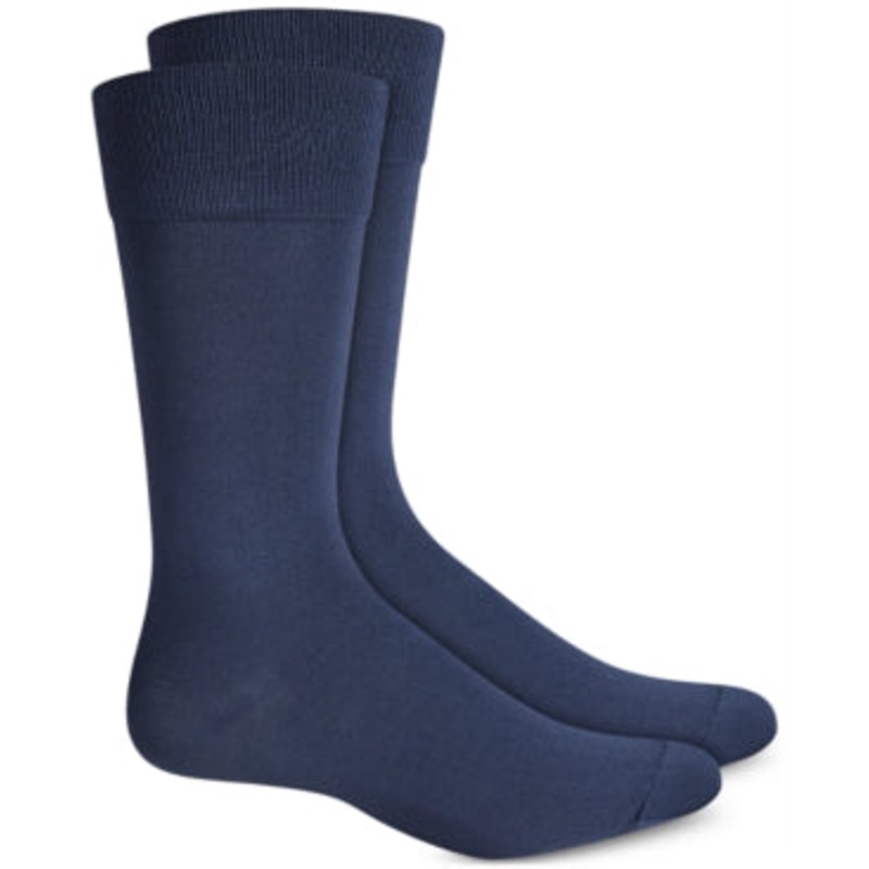 Perry Ellis Men's Socks Microluxe Flat Knit  New Cobalt Blue One Size
