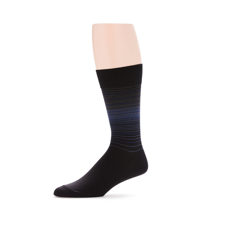 Perry Ellis Striped Dress Socks Black One Size