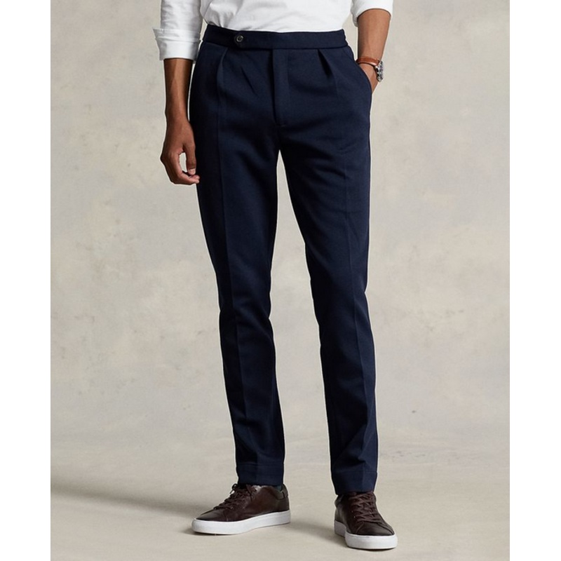 Polo Ralph Lauren Men's Pleated Double Knit Suit Dress Pants Navy Blue 36 x 30