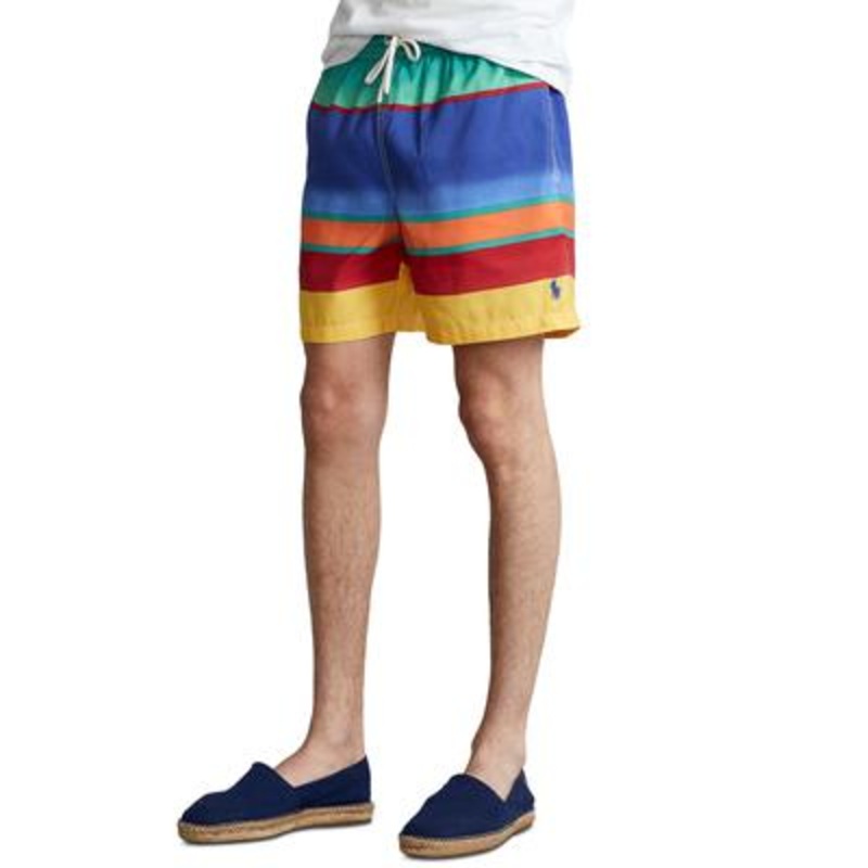 Polo Ralph Lauren Mens 5.75" Traveler Classic Fit Swim Trunk Ombre Stripes Large