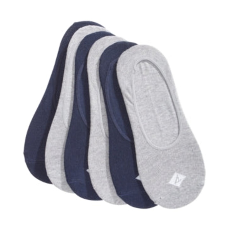 Sperry Men's Socks 6 Pack Solid Canoe Liners Navy Blue