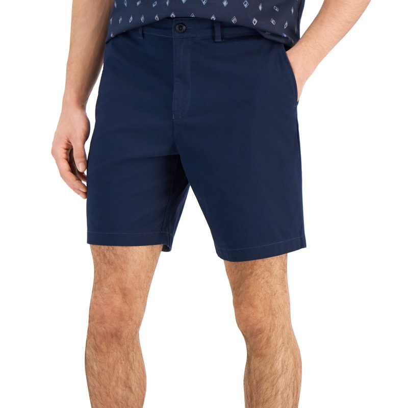 Alfani Men's Flat Front Casual Navy Blue Shorts Size 36"