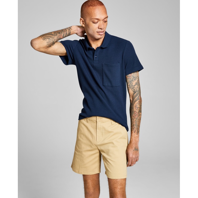 And Now This Men's Stretch Chino Shorts Khaki Tan 38