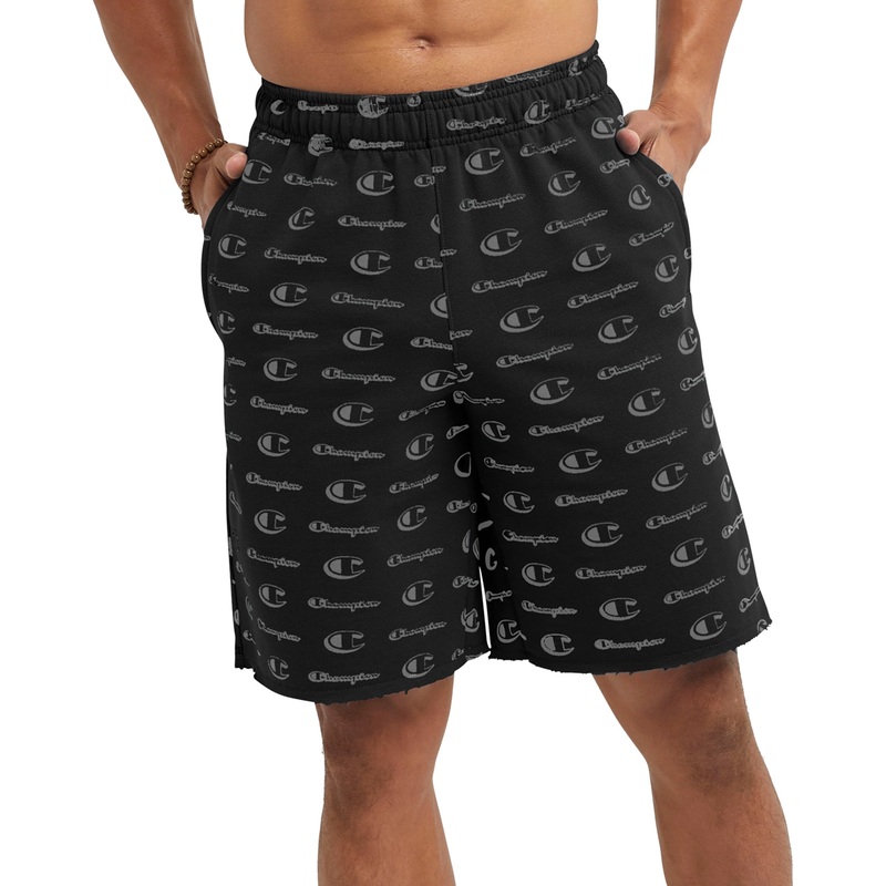Champion Men's Classic Mesh Shorts Little Script Black Small