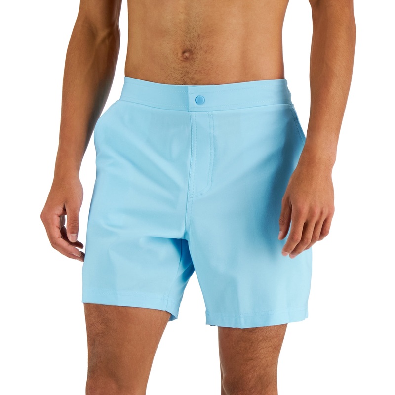 Club Room Men's Beach to Boardwalk Swim Shorts 7" Blue Small