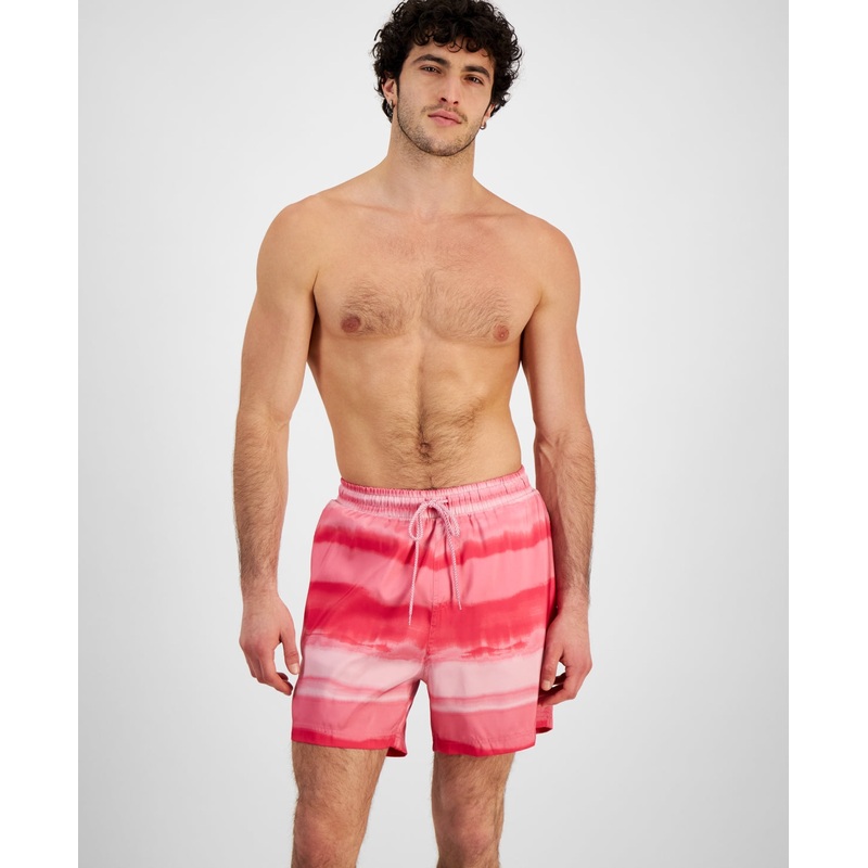 International Concepts Men's Finn Ombre Volley Swim Shorts Fiery Pink Medium