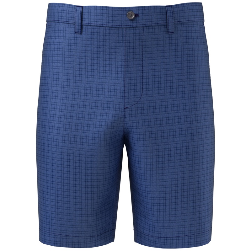 PGA TOUR Apparel Men's Flat Front Mini Geo Print Golf Shorts Poseidon Blue 40