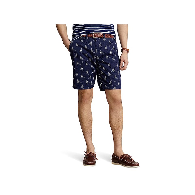 Polo Ralph Lauren Men's 9 Classic Chino Shorts Blue Guide Cream Ships 42