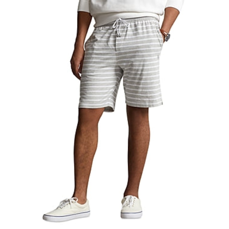 Polo Ralph Lauren Men's Spring Striped Heather Shorts Grey White Large