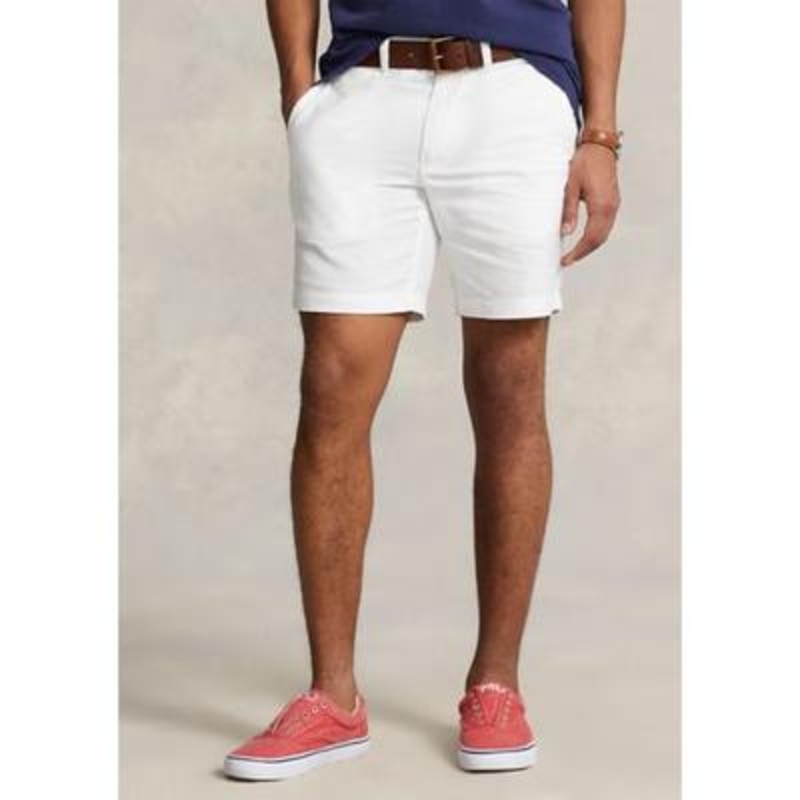 Polo Ralph Lauren Men's Straight Fit Linen Cotton Shorts White 36"