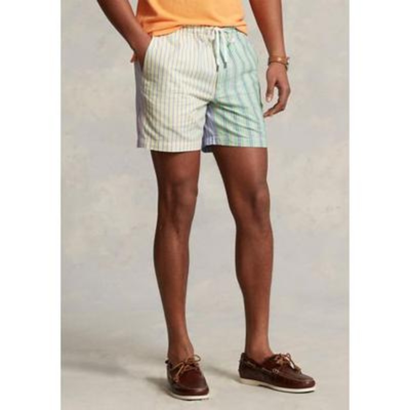 Polo Ralph Lauren Men's Stripe Cotton Shorts Color Block Green Yellow  Size XXL