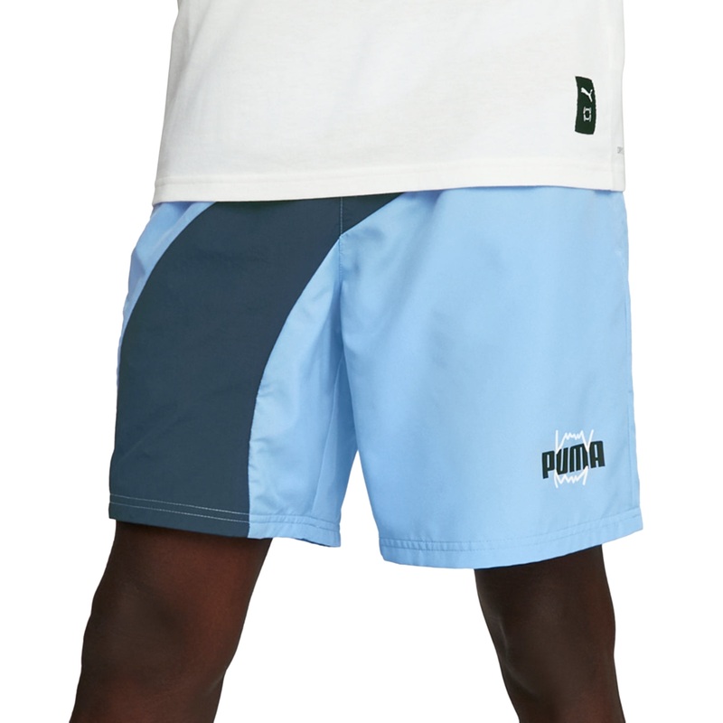Puma Men's Clyde Piece Dyed Water Repellent 7.5  Shorts Day Blue Night Medium