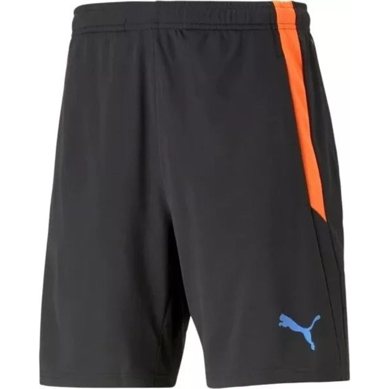 Puma Men's Team Liga Soccer Training Shorts  Black Orange Medium