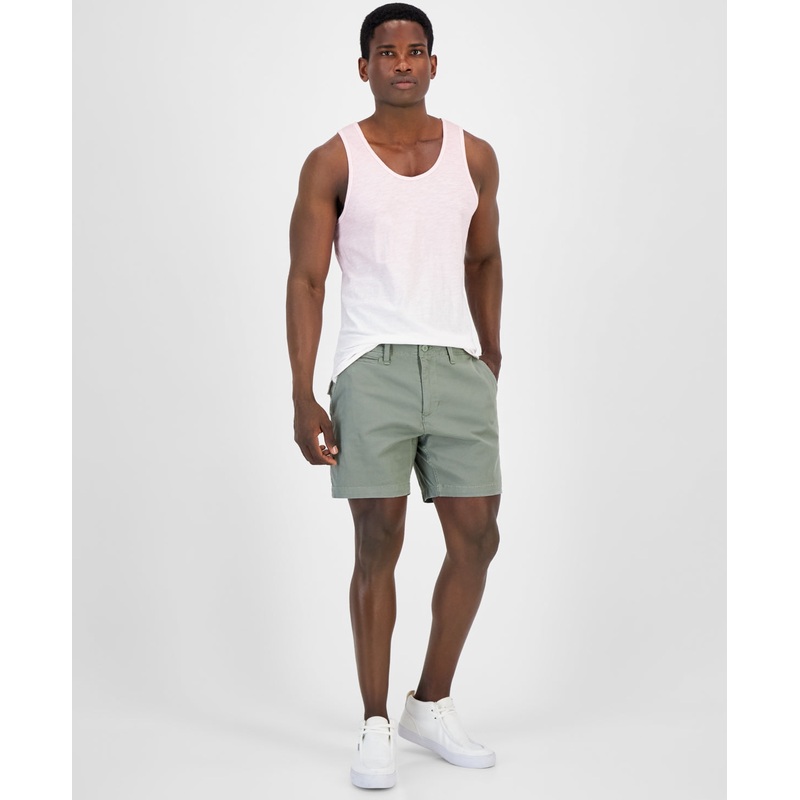 Sun + Stone Men's Colin Flat Front 7" Chino Shorts Green 30"