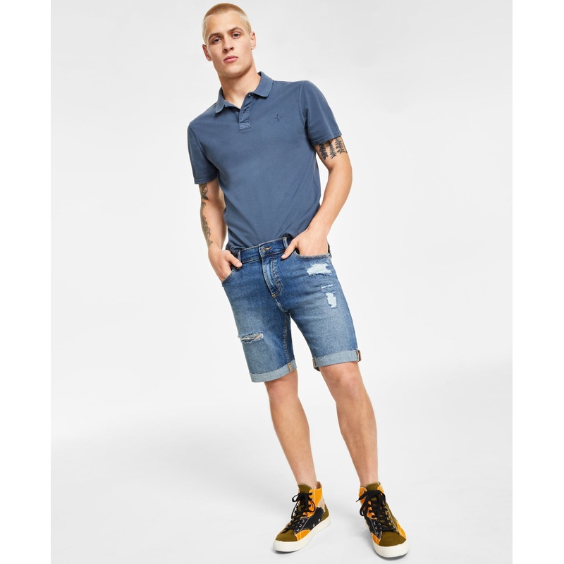 Sun + Stone Men's Mayer Regular-Fit 10" Denim Shorts Blue  29