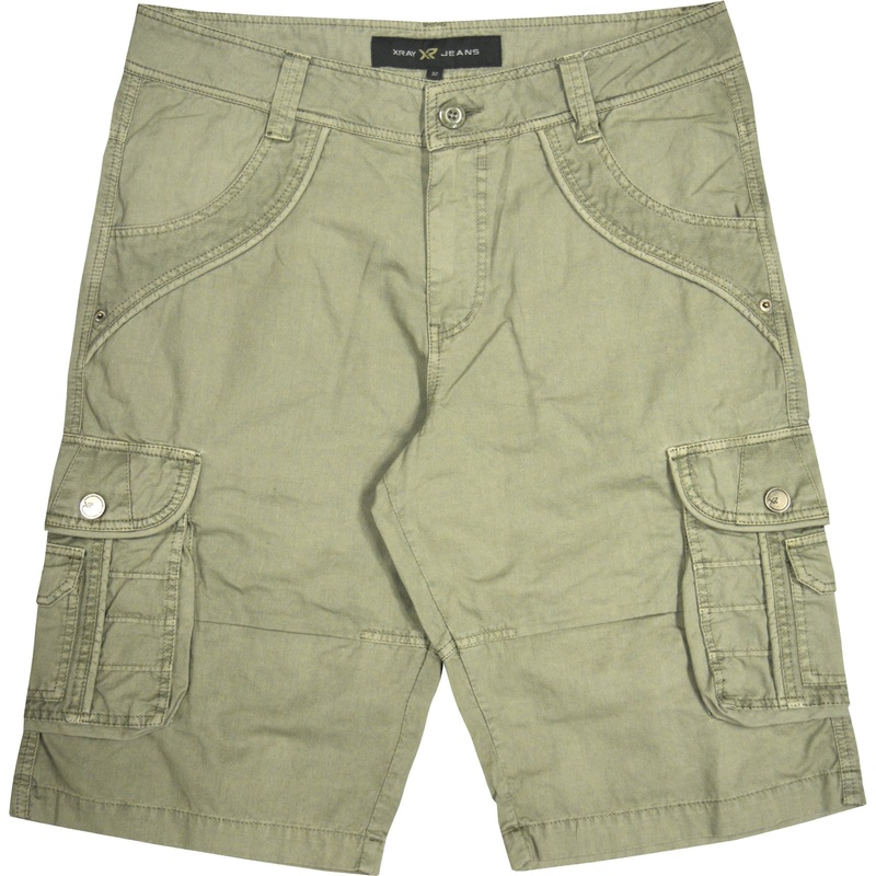 X-Ray Men's Belted Double Pocket Cargo Shorts Leaf Green 40