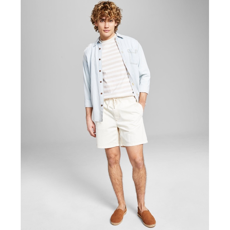 And Now This Men's Pull-on Drawstring Shorts Bone White Medium