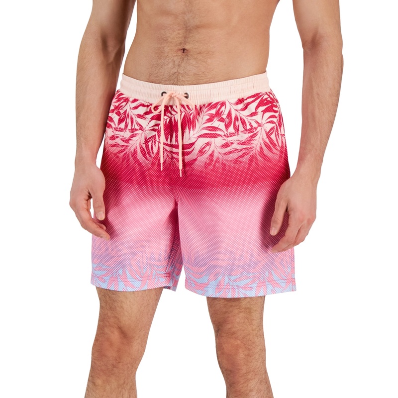 Club Room Men's Ombre Sea Foam 7" Swim Shorts Pink Dogwood Combo Small