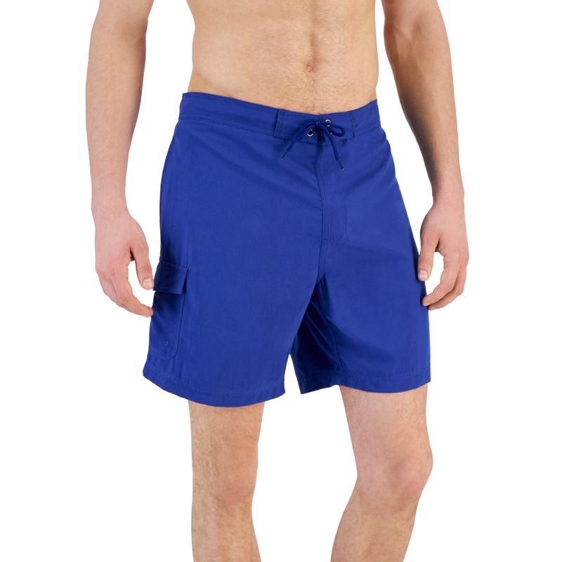Club Room Men's Solid Quick-Dry 7" E-Board Shorts New Cerulean Blue Small