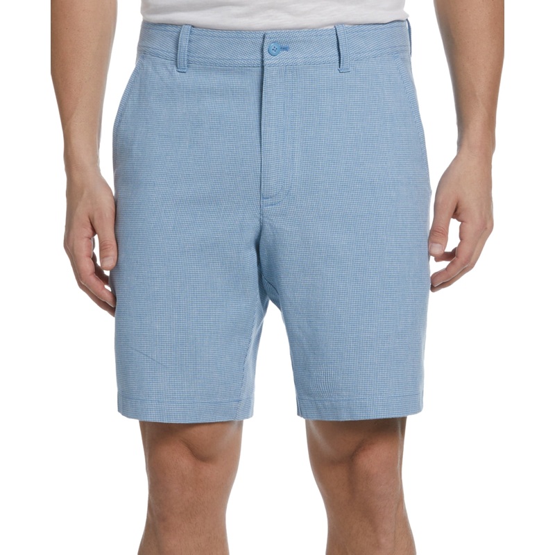 Cubavera Men's Mini Houndstooth Flat Front Shorts Parisian Blue 34