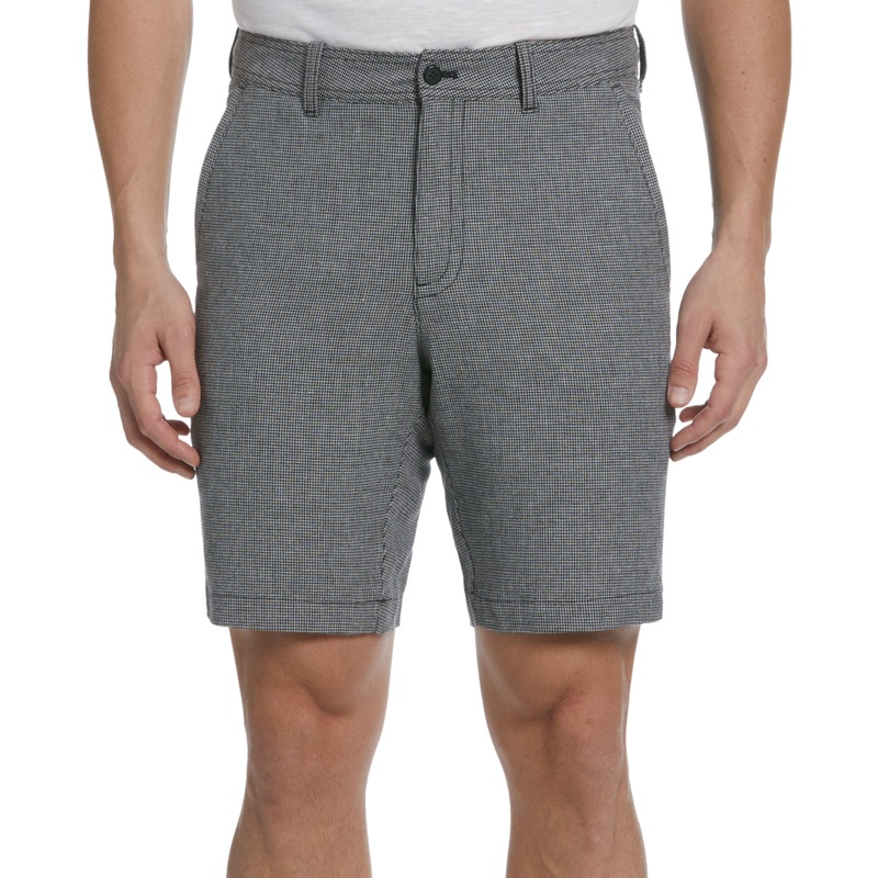 Cubavera Men's Mini Houndstooth Flat Front Shorts Sleet Grey 30"