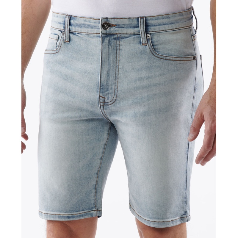 Lazer Men's Slim Fit Comfort Flex Stretch 9.5" Denim Blue Jean Shorts 40"