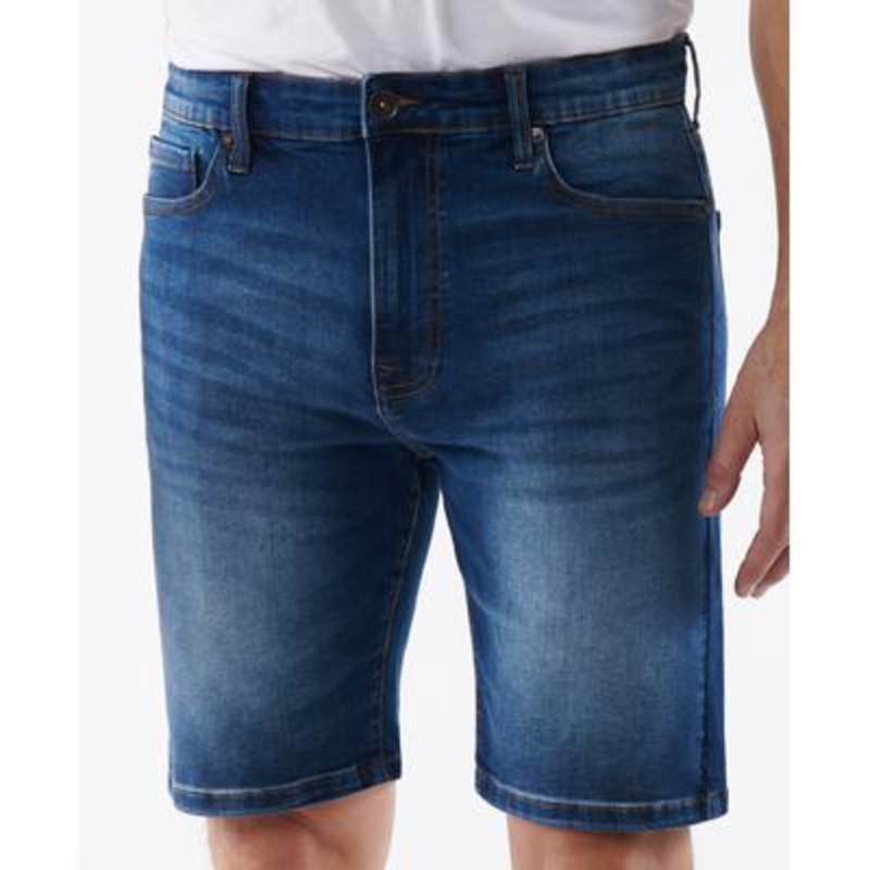 Lazer Men's Slim Fit Comfort Flex Stretch 9.5" Denim Shorts Blue 32"
