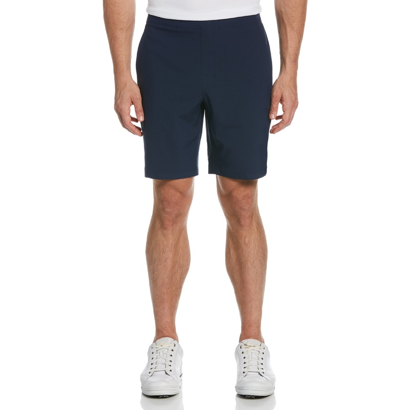 PGA Tour Golf Men's Exposed Elastic Waistband Dobby Shorta Navy Blue  Large