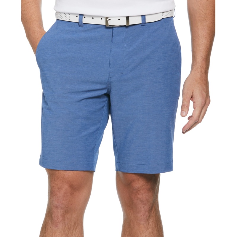 PGA Tour Men's Dutch Blue Heather Flat Front 4 Way Stretch Casual Shorts 36 x 9