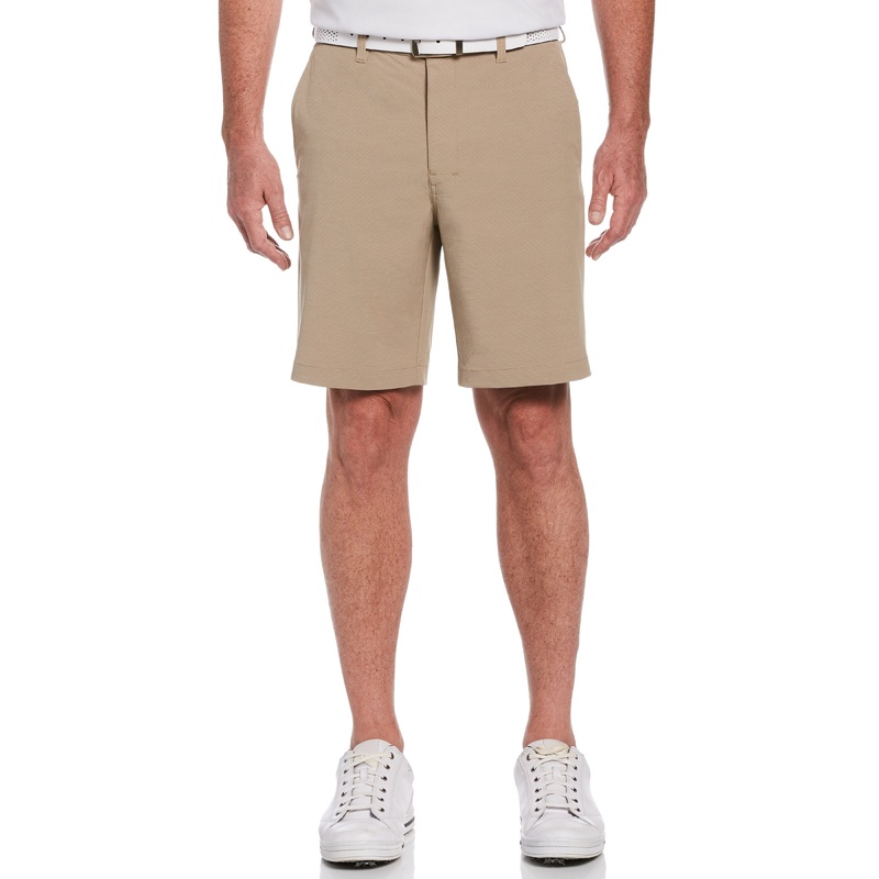 PGA TOUR Mens Flat Front Horizontal Textured Golf Short Khaki 44