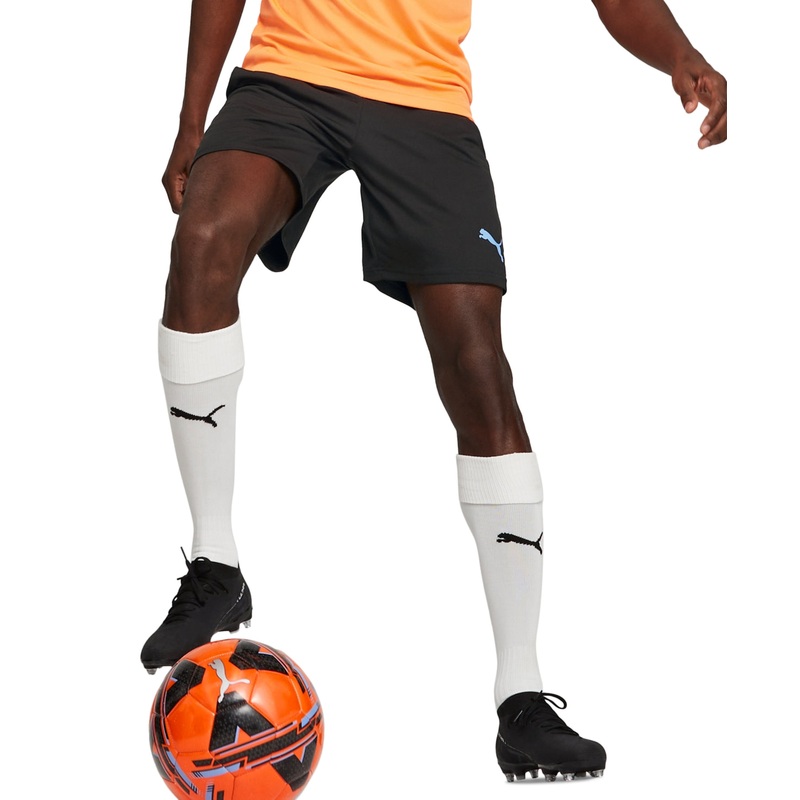 Puma Men's Team Liga Soccer Training Shorts  Black Orange Small