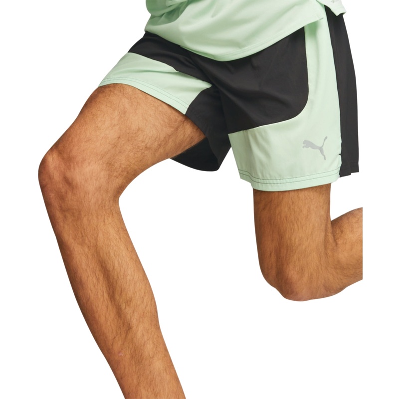 Puma Run Mens Favorite Velocity 7" Running Shorts Green Black Large