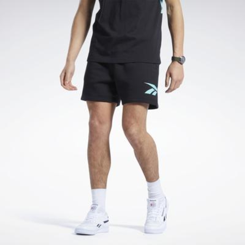 Reebok Men's Classics Brand Proud Regular-Fit Logo-Print Shorts Black 2XL