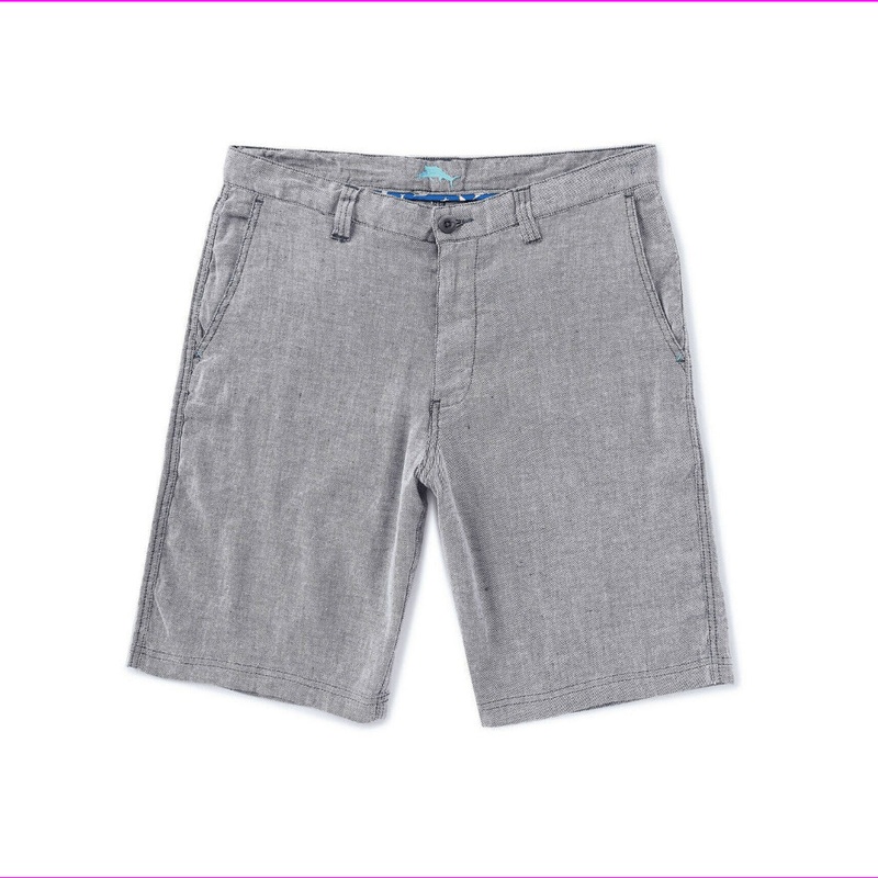Tommy Bahama Men's Flat Front Beach Linen Stretch 10" Shorts  Grey Maritime 32"
