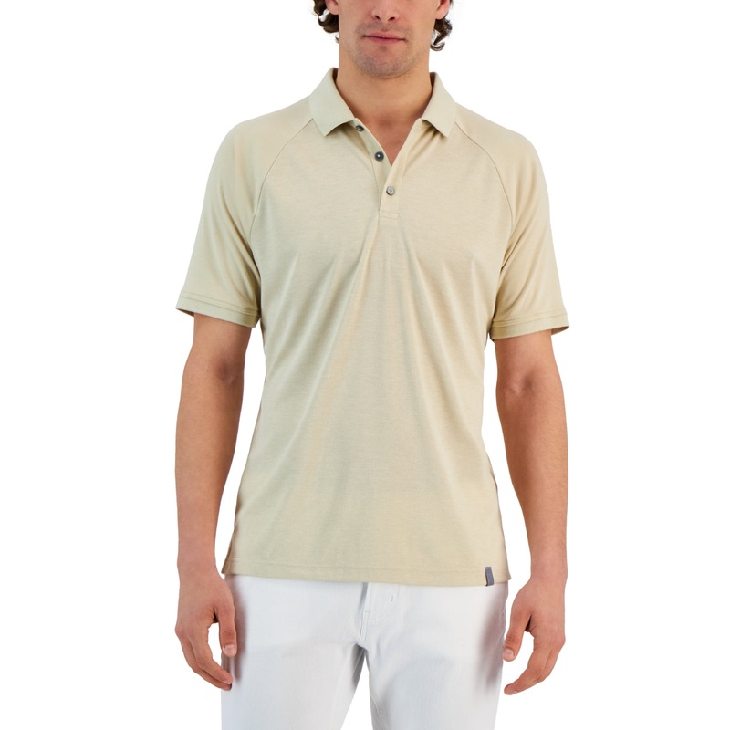 Alfani Men's AlfaTech Short Sleeve Polo Shirt Tan XL