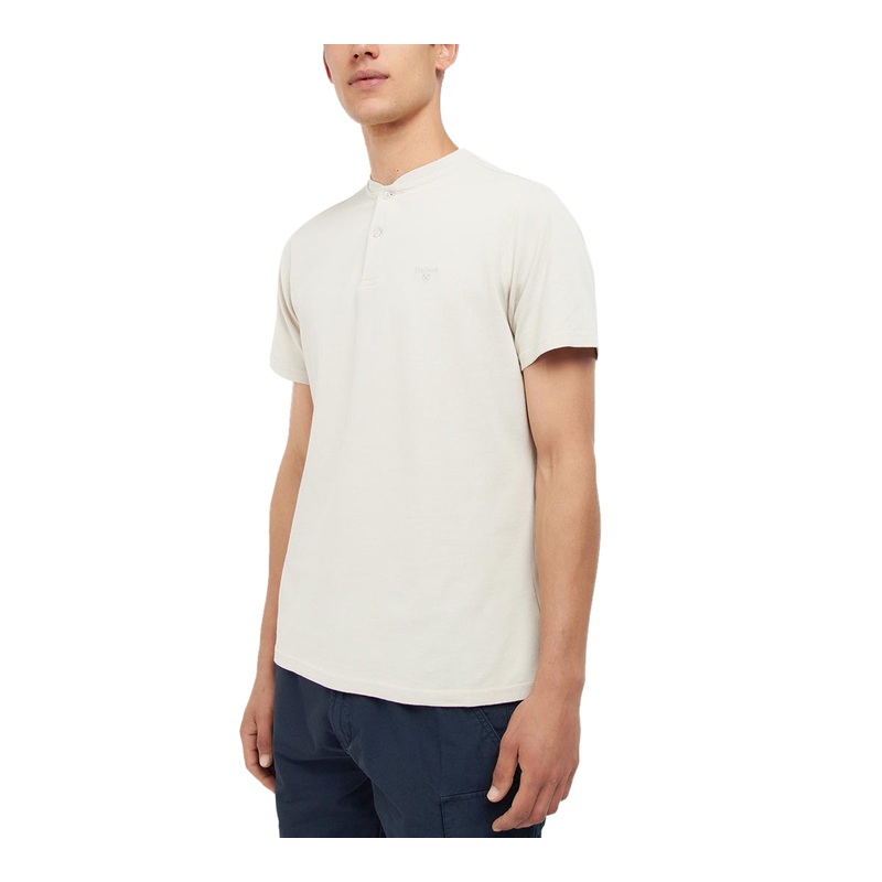 Barbour Men's Browney Short-Sleeve Henley T Shirt Medium Tan Mist