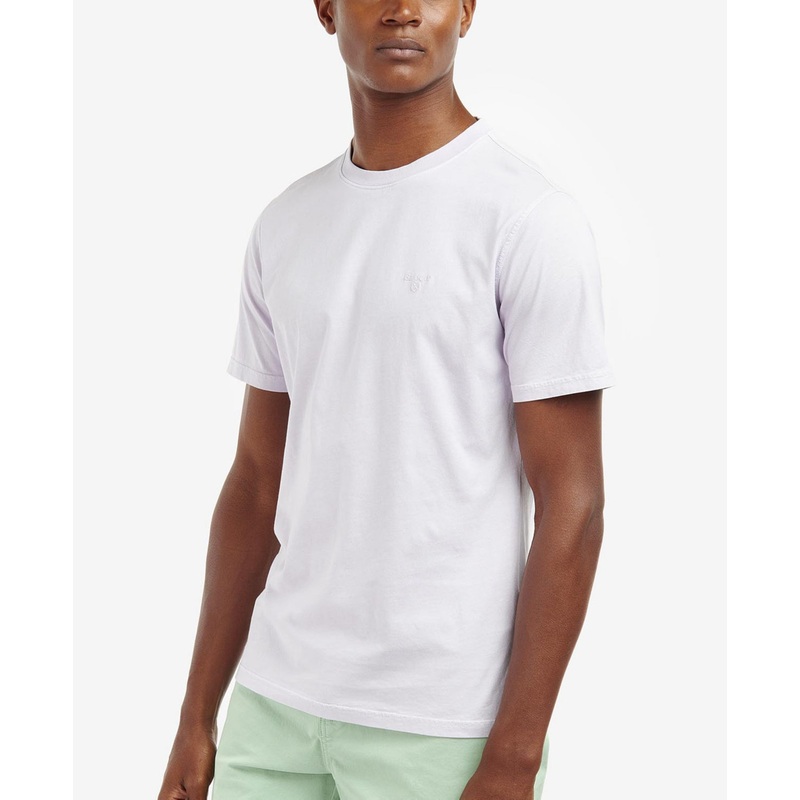 Barbour Men's Garment Dyed Short Sleeve Crewneck T Shirt White Thistle  XL