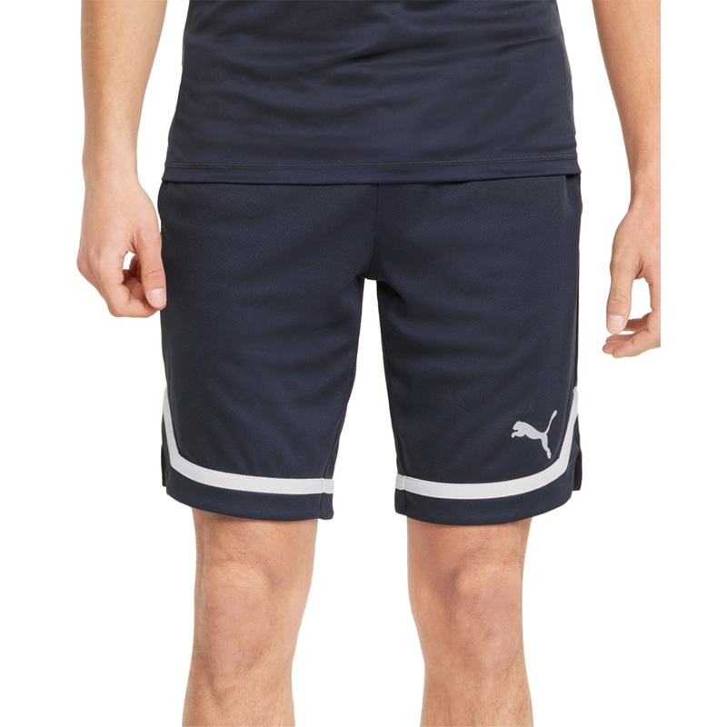 Puma Mens Regular Fit Moisture Wicking Mesh 10" Basketball Shorts Blue XL