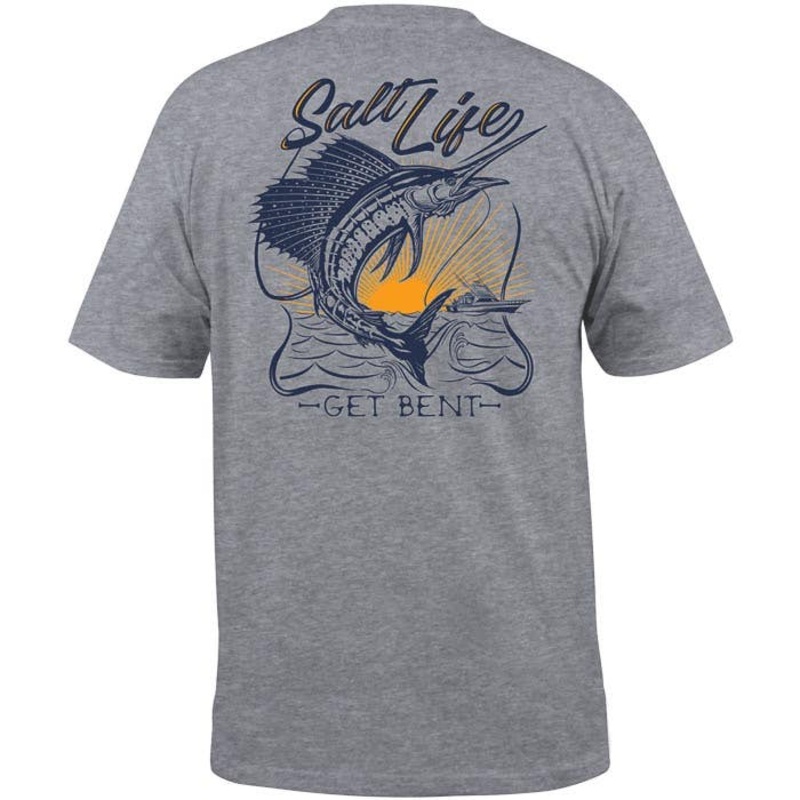 Salt Life Golden Hour Short Sleeve Pocket T Shirt Grey Small