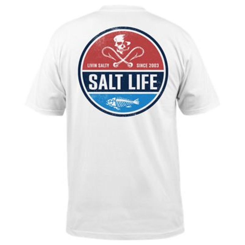 Salt Life Mens High Seas Cotton Graphic Short Sleeve T-Shirt White Small