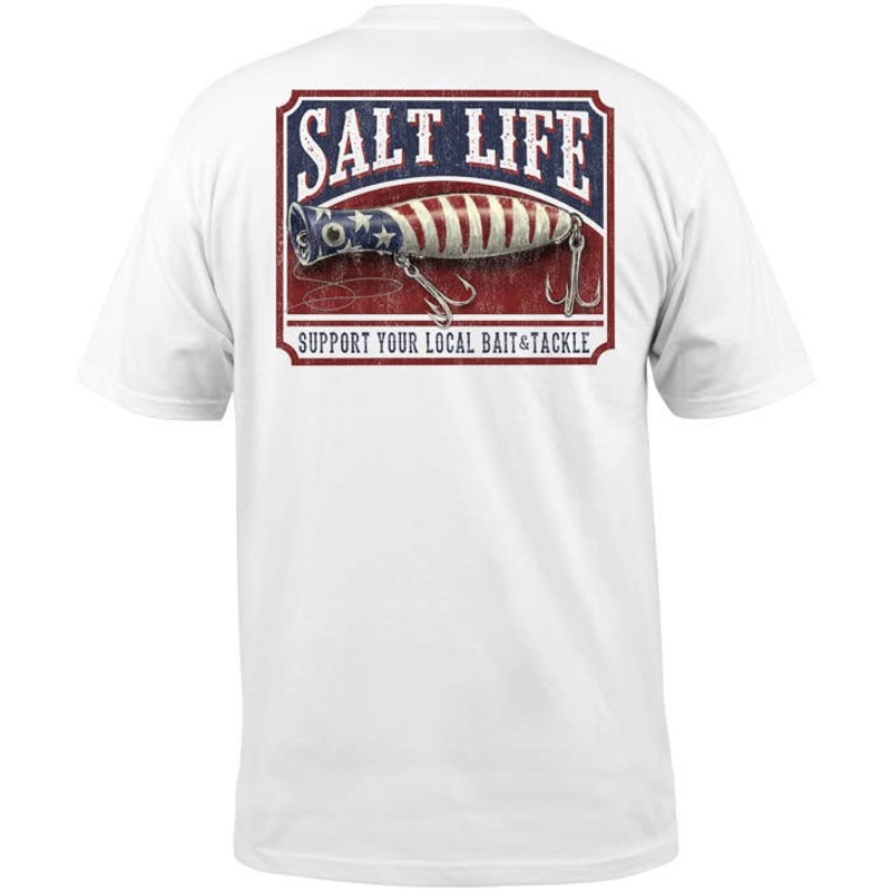 Salt Life Mens Local Star Short Sleeve Pocket T Shirt White Large