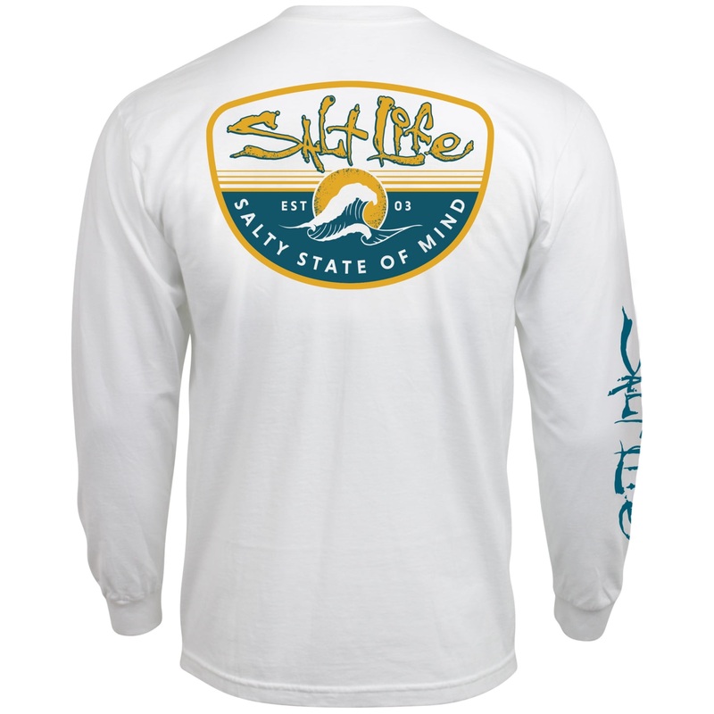 Salt Life Mens Morning Wave Logo Long Sleeve T Shirt White XL