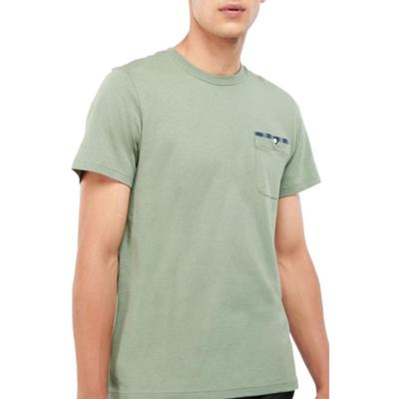 Barbour Men's Tayside Solid Tailored Fit Tee Shirt Small Green