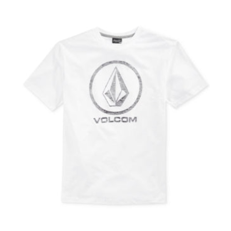 Volcom Men's Corpo Push Graphic Print Logo Short Sleeve T Shirt White Small