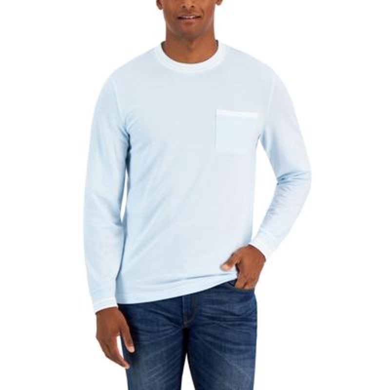 Alfani Men's Vari-Stripe Long Sleeve Shirt Blue XL