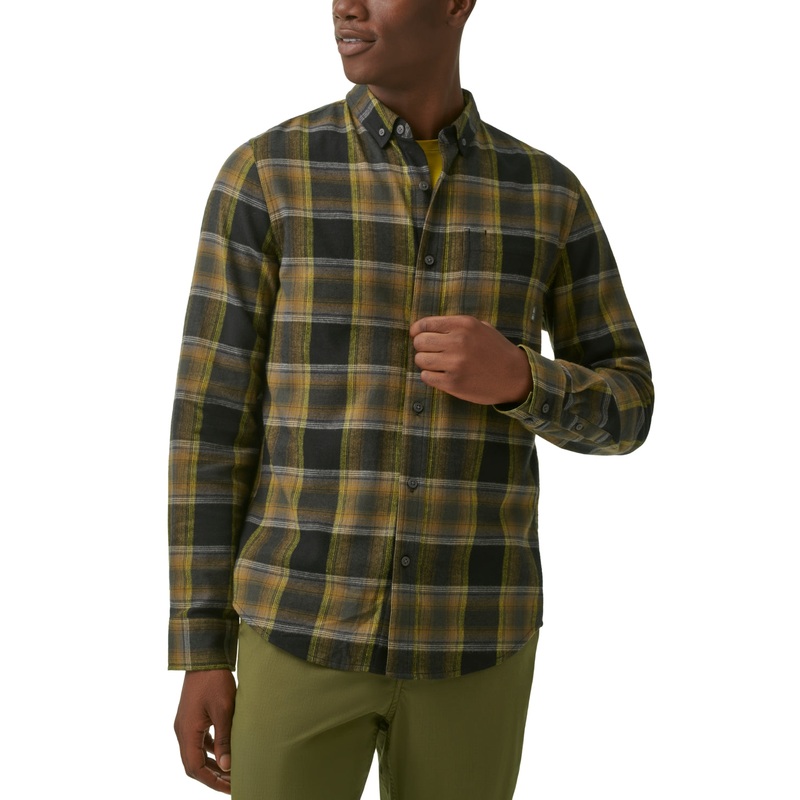 Bass Outdoor Mens Flannel Waffle Henley Green Small